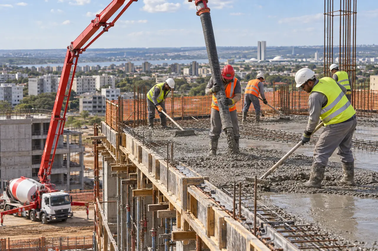 Operação profissional de concreto usinado 3