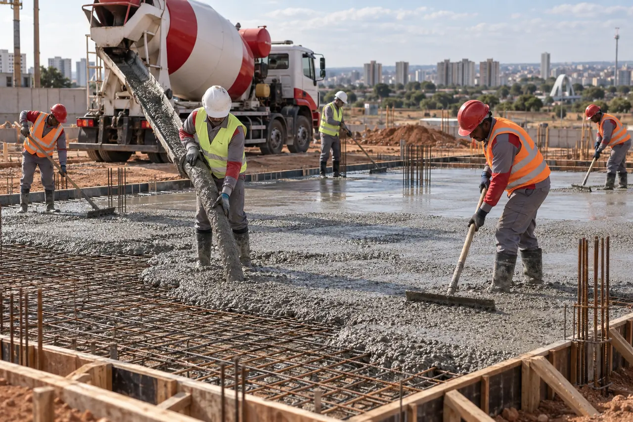 Operação profissional de concreto usinado 4