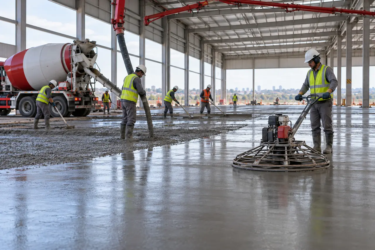 Operação profissional de concreto usinado 6