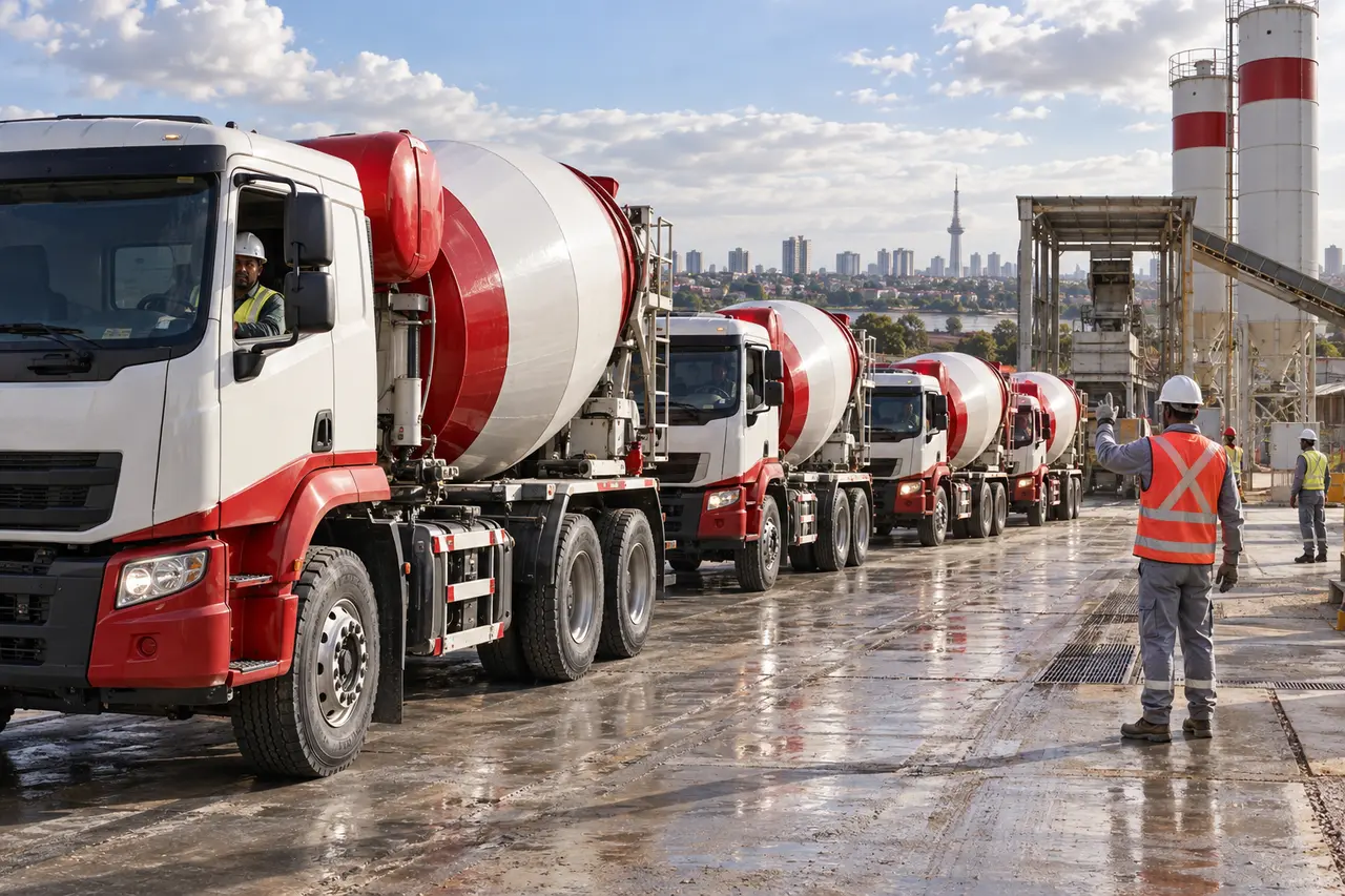 Operação profissional de concreto usinado 7